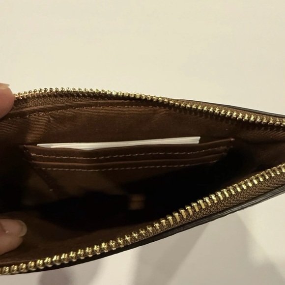 Coach Tan and Brown Signature Wristlet - Picture 4 of 5